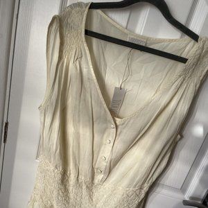 Toast Dress Dropped Waist Cream Cotton Dress Size 18 New